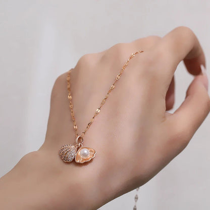 Korean Openable Shell Pearl Necklace ViralGalleria.com