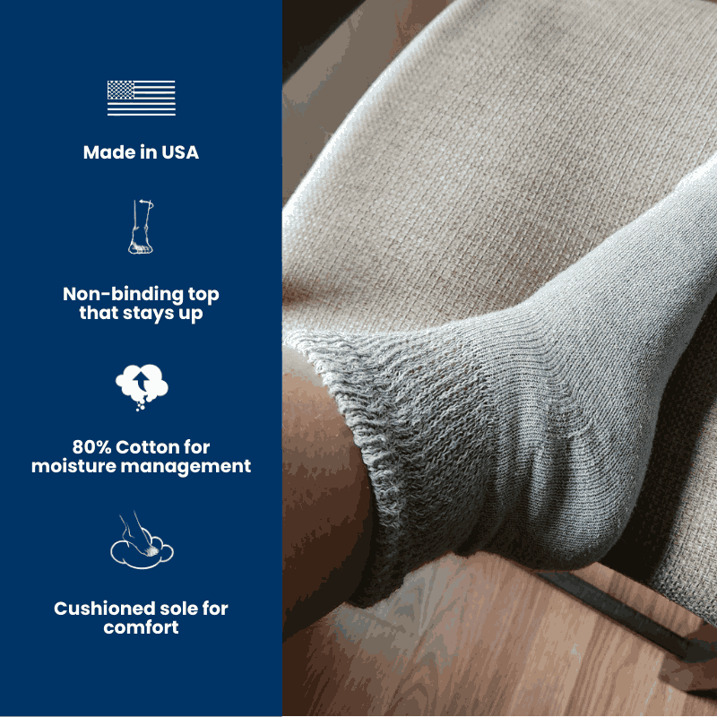 Men's Cotton Diabetic Ankle Socks (6 Pair) DSC