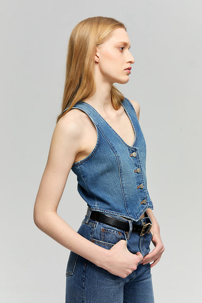 Blue Horizon Denim Vest HJ903 Hey Joanie