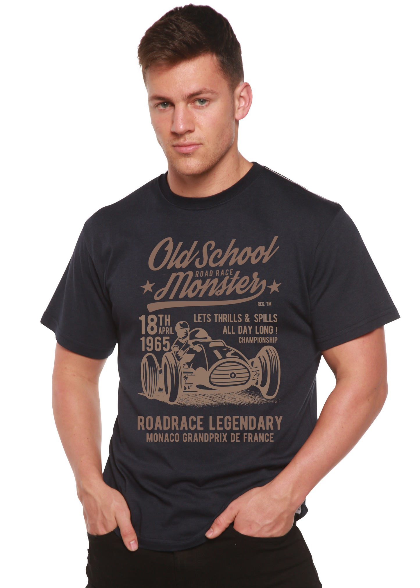 Old School Road Spun Bamboo® Men's Bamboo Viscose/Organic Cotton Short Sleeve Graphic T-Shirt Spun Bamboo