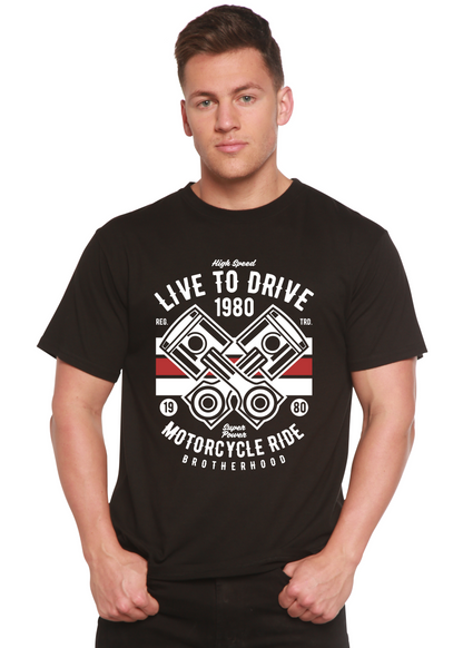 Live To Ride 1980 Men's Bamboo Viscose/Organic Cotton Short Sleeve Graphic T-Shirt Spun Bamboo