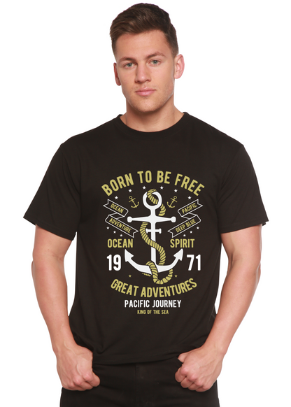 Born To Be Free Men's Bamboo Viscose/Organic Cotton Short Sleeve Graphic T-Shirt Spun Bamboo