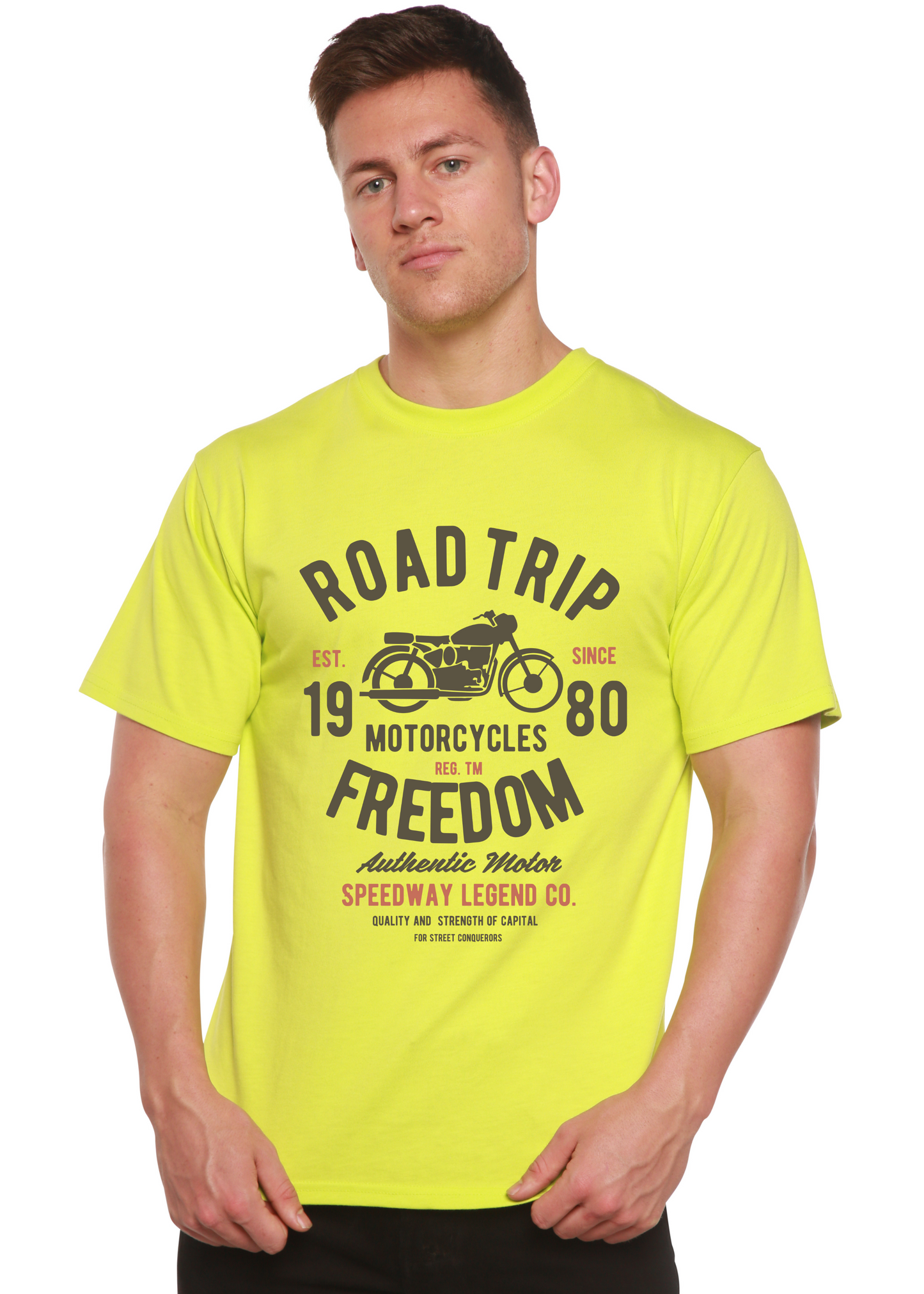 Road Trip Spun Bamboo® Men's Bamboo Viscose/Organic Cotton Short Sleeve Graphic T-Shirt Spun Bamboo