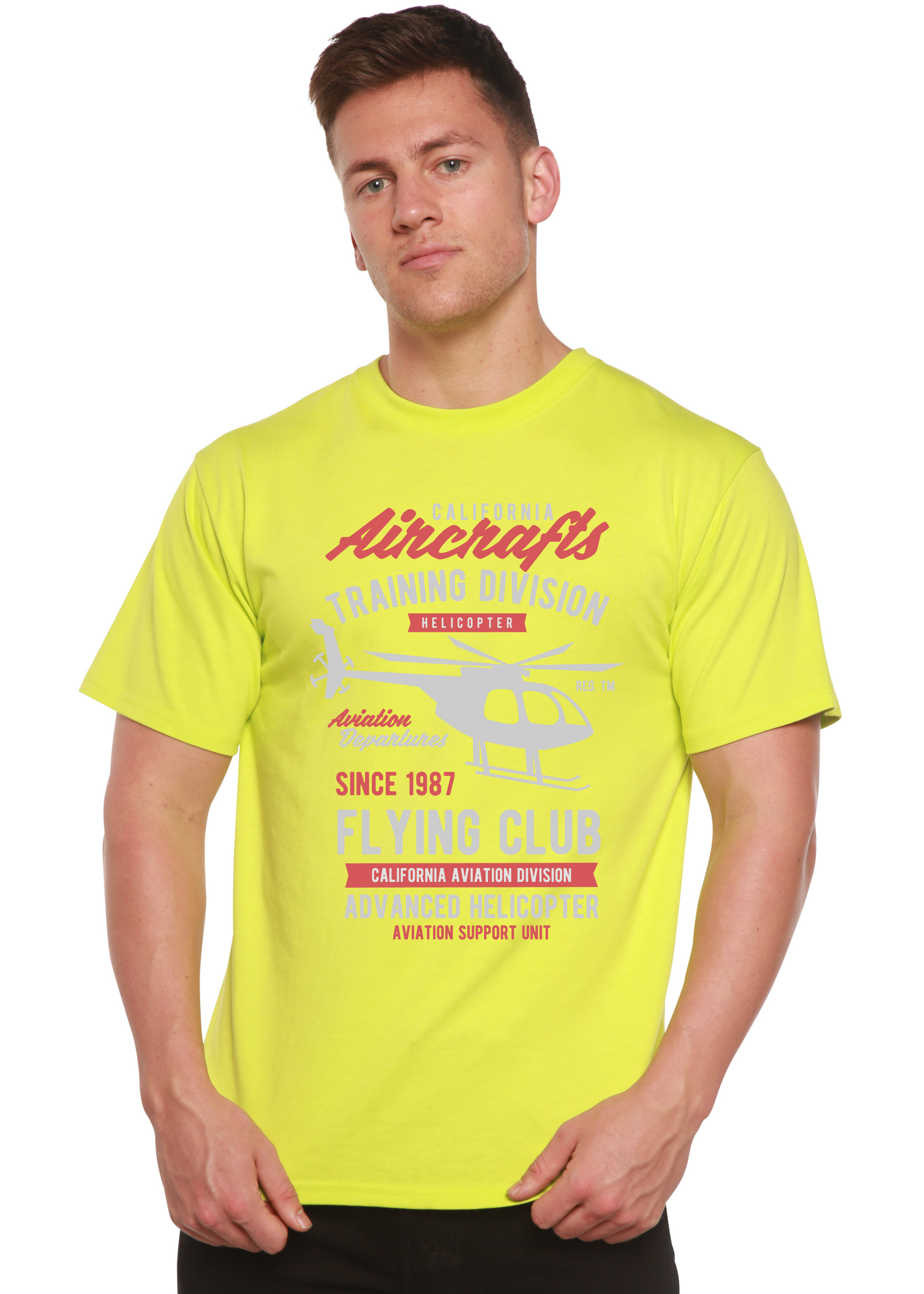 California Aircraft Men's Bamboo Viscose/Organic Cotton Short Sleeve Graphic T-Shirt Spun Bamboo