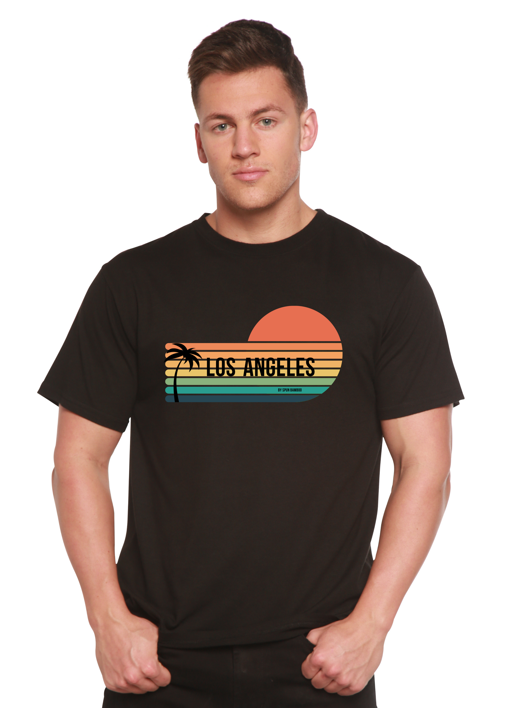 Los Angeles Spun Bamboo Unisex Bamboo Viscose/Organic Cotton Short Sleeve Graphic T-Shirt Spun Bamboo