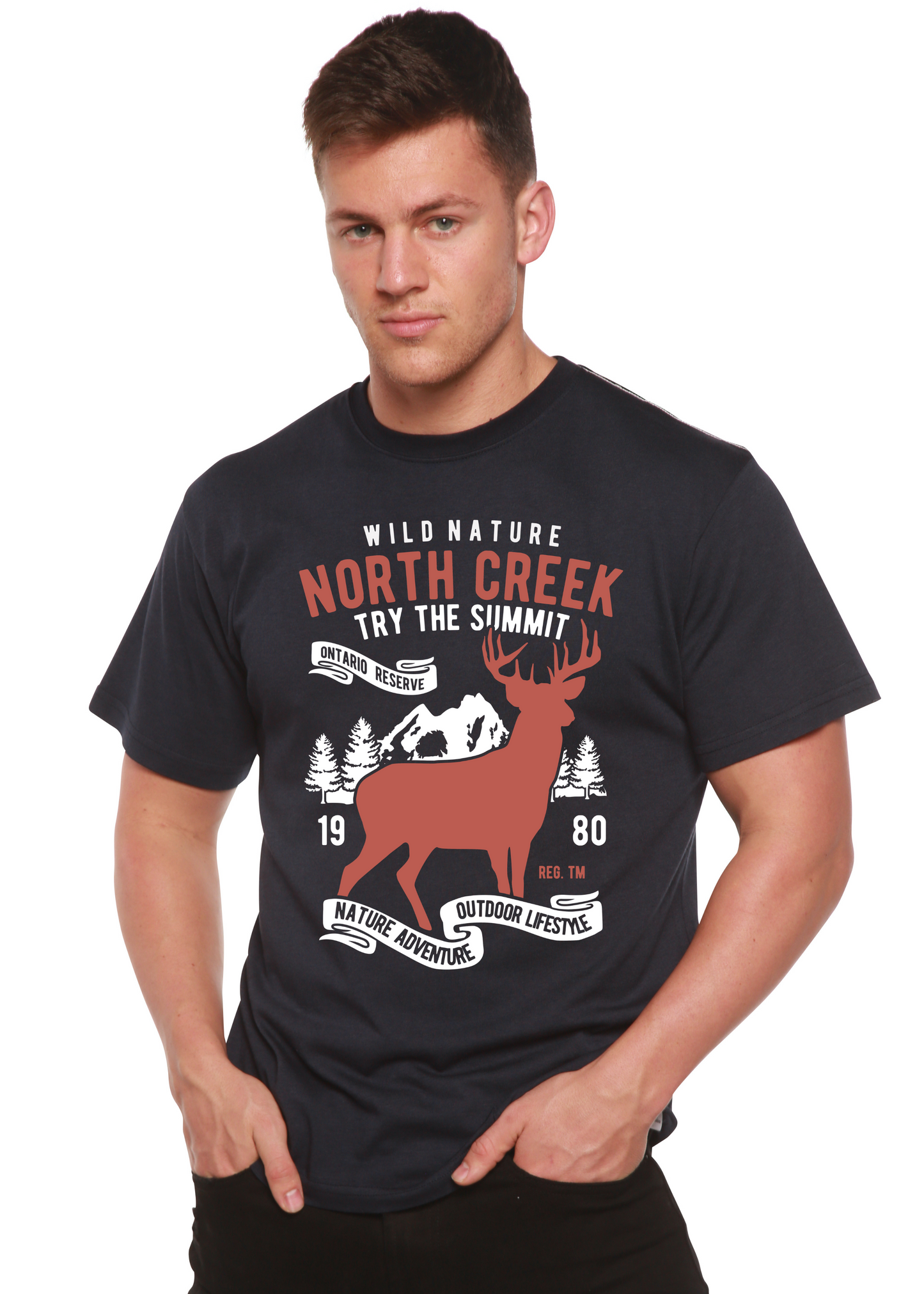 North Creek Spun Bamboo® Men's Bamboo Viscose/Organic Cotton Short Sleeve Graphic T-Shirt Spun Bamboo
