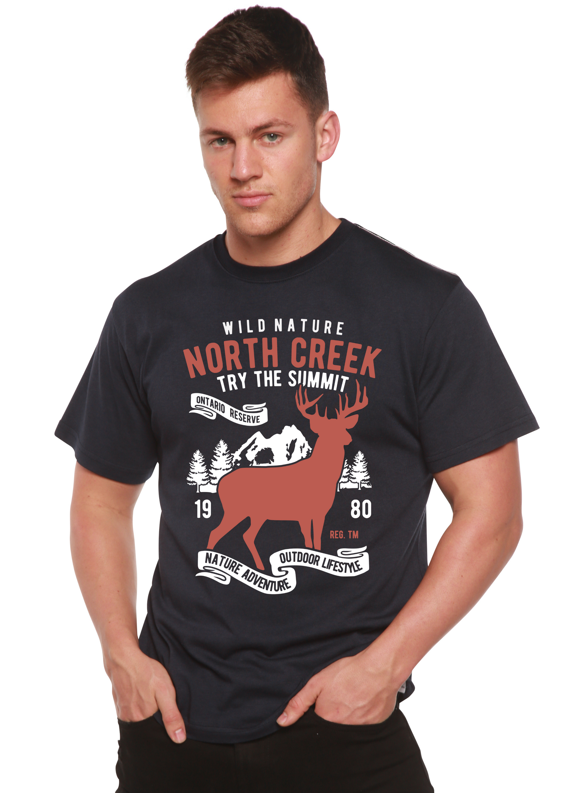 North Creek Spun Bamboo® Men's Bamboo Viscose/Organic Cotton Short Sleeve Graphic T-Shirt Spun Bamboo