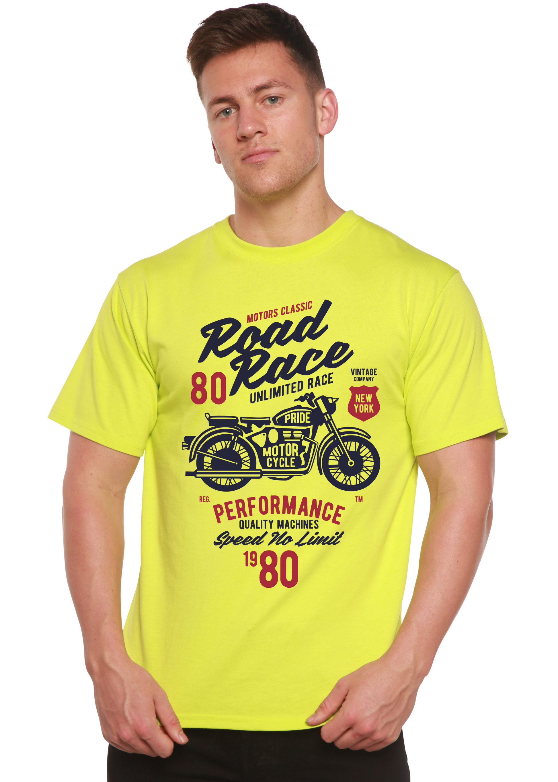 Road Race Motorcycles Spun Bamboo® Men's Bamboo Viscose/Organic Cotton Short Sleeve Graphic T-Shirt Spun Bamboo