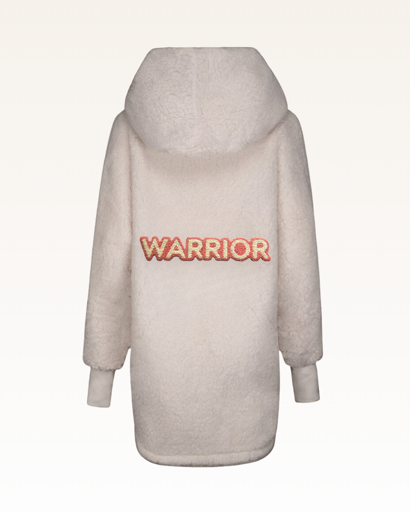The Warrior Effect™ by Jill Martin Chenille Logo Sherpa Lounger Jacket Jill Martin