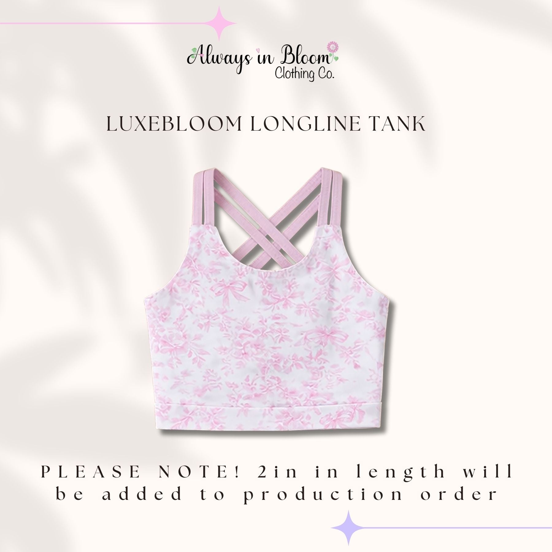 LuxeBloom Longline Tank - Pretty in Pink Always In Bloom Clothing Co