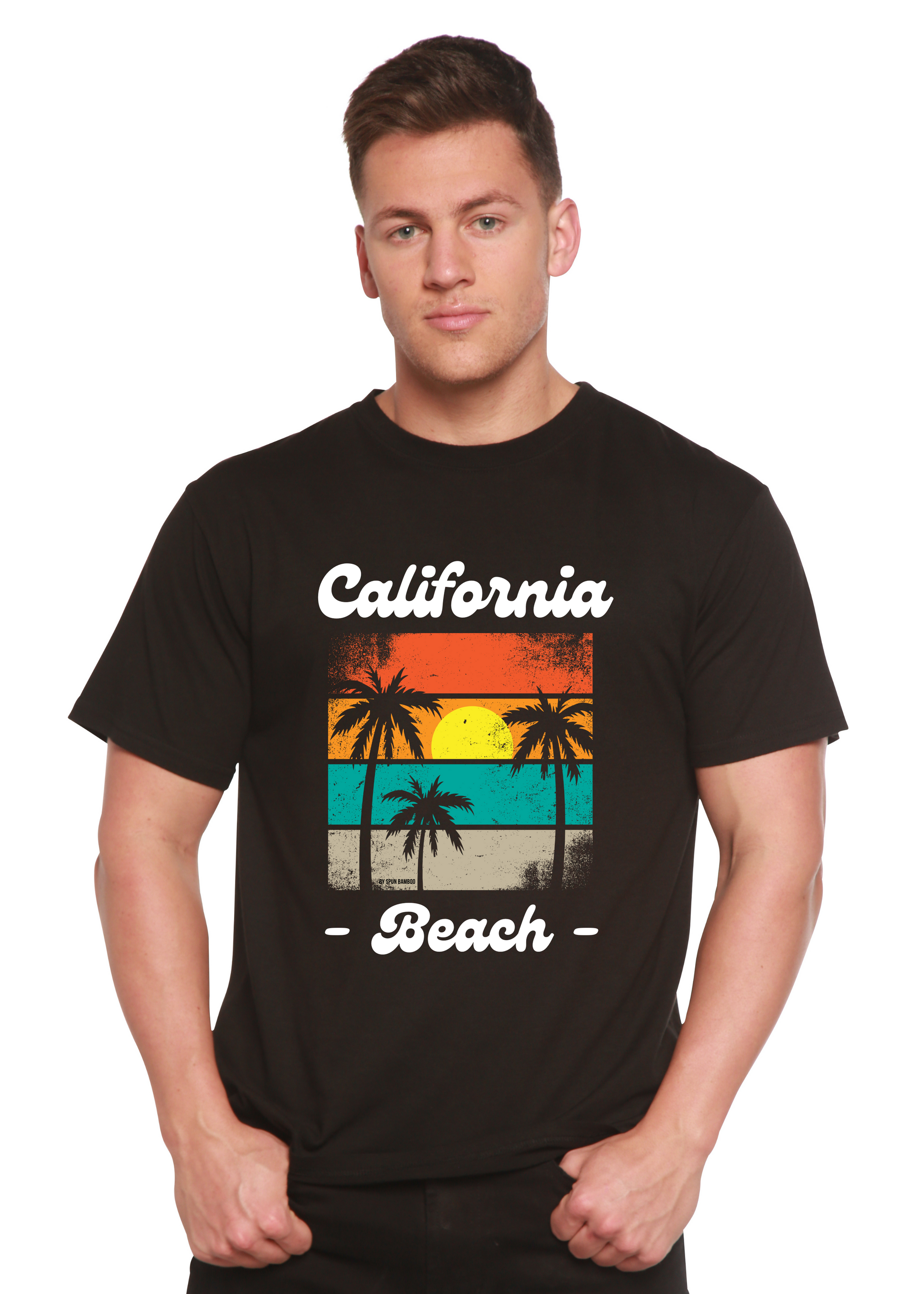 California Beach Unisex Bamboo Viscose/Organic Cotton Short Sleeve Graphic T-Shirt Spun Bamboo