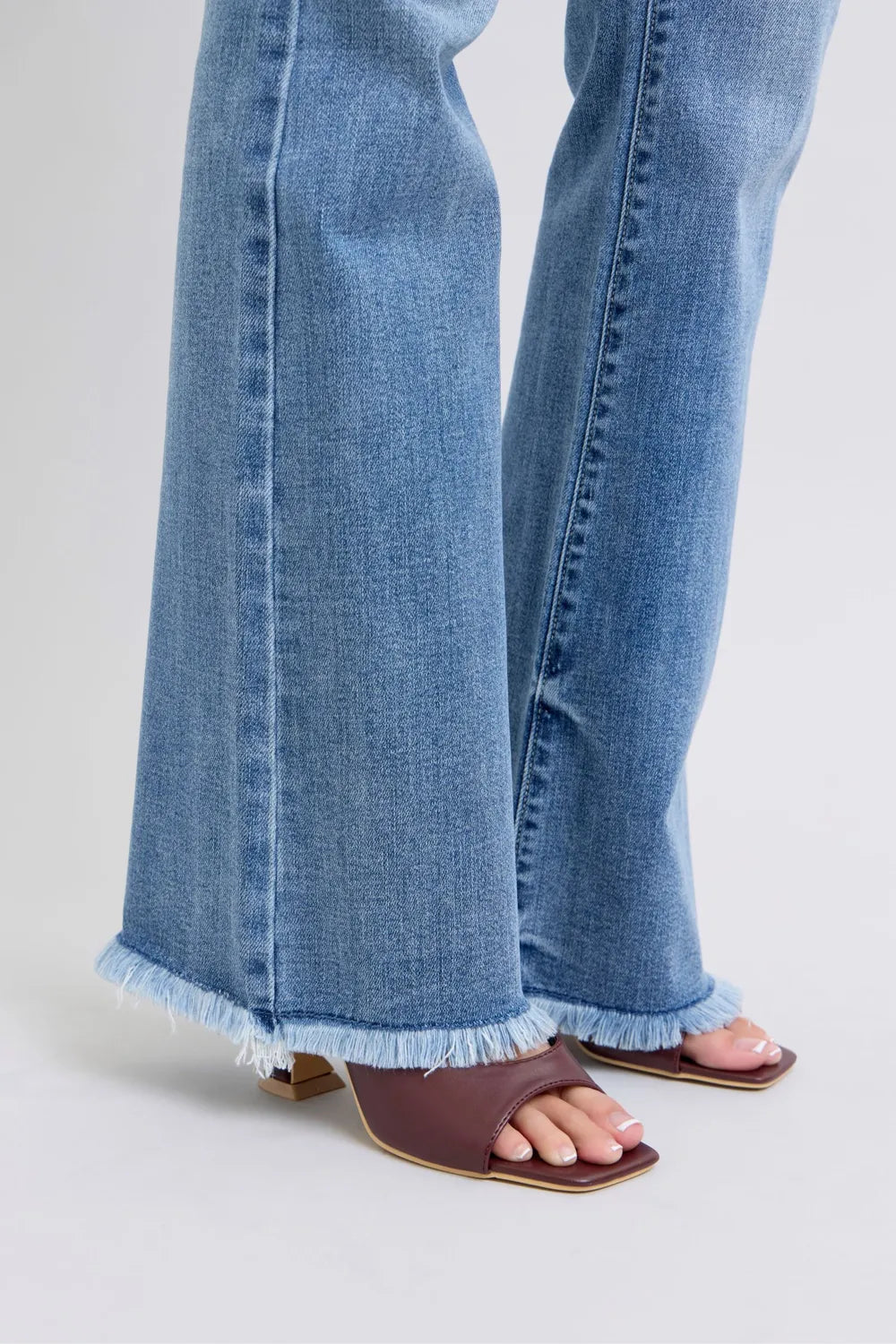Judy Blue Full Size Raw Hem High Rise Bootcut Jeans West2East Surf