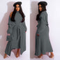 Autumn And Winter Elegant Dress Long Cardigan Velvet Two-piece Suit Grayceful LLC