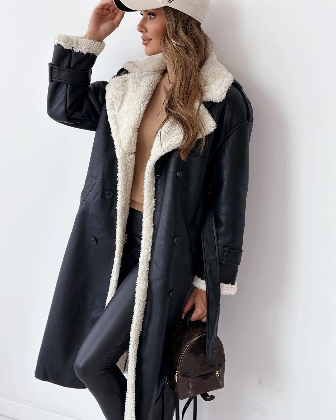 Women’s Belted Double-Breasted Winter Trench Coat FitiqueFit