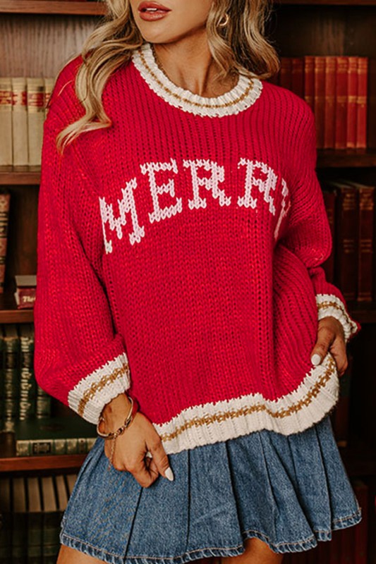 MERRY Colorblock Trim Drop Shoulder Sweater Shop Style & More | Fresh Looks, Everyday Deals & Free Shipping