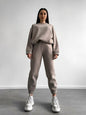 Women's Crewneck Sweatshirt & Jogger Pants Two-Piece Set – Loose Fit FitiqueFit