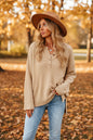 Solid Color V-Neck Pullover Knit Sweater | Relaxed Distressed Fit FitiqueFit
