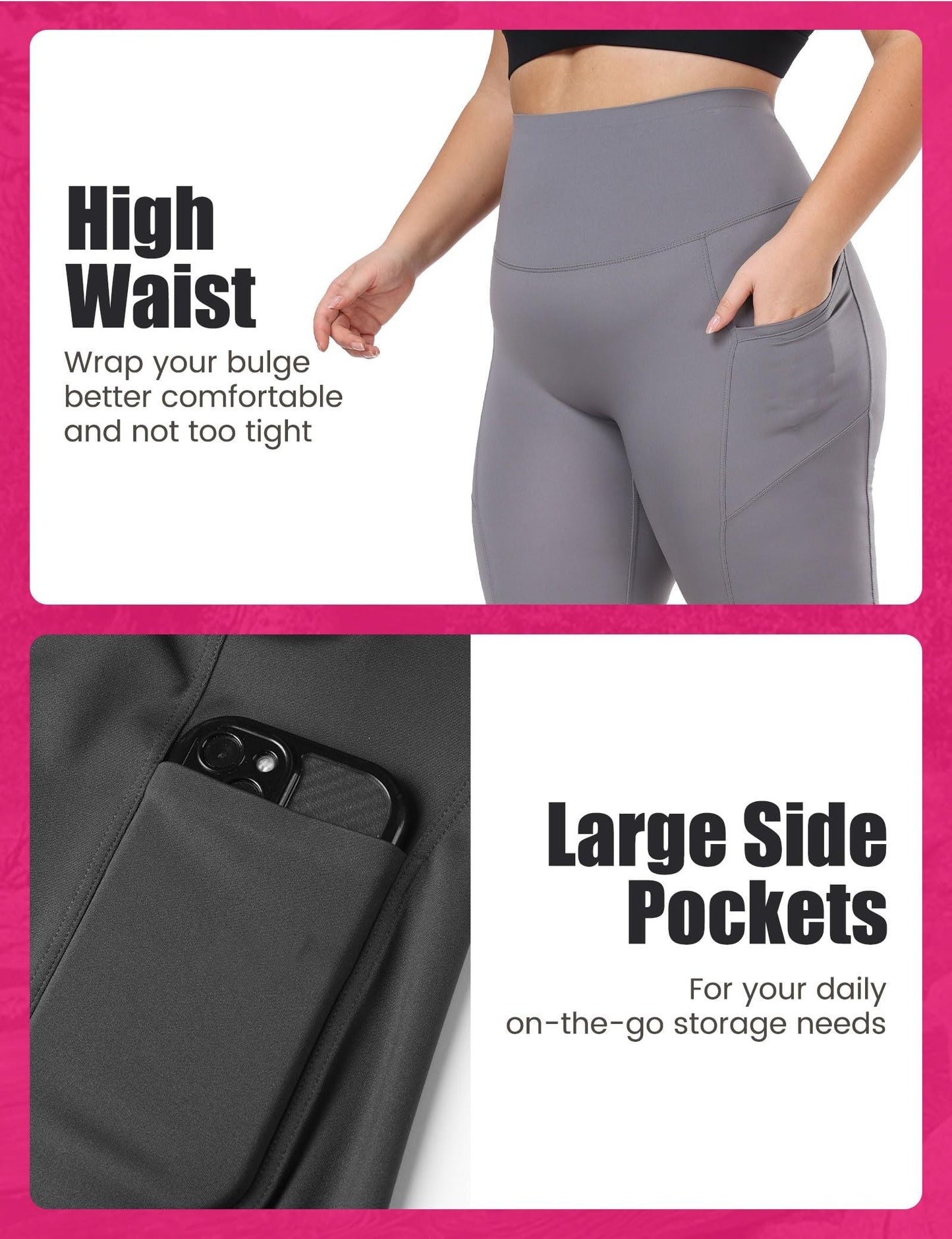 Cropped High-Waisted Yoga Pants with Diagonal Pockets FitiqueFit