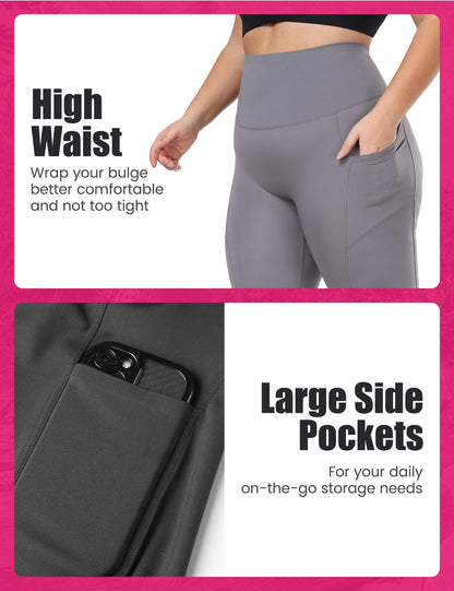 Cropped High-Waisted Yoga Pants with Diagonal Pockets FitiqueFit