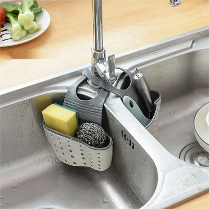 1 Pc Multifunctional Sink Sponge Rack With Adjustable Shoulder Strap - Hanging Bag, Organize And Drain Your Sponge With Ease - For Kitchen & Bathroom - Perfect For Home Organization - Ideal Gift For Housewarming NovaCart