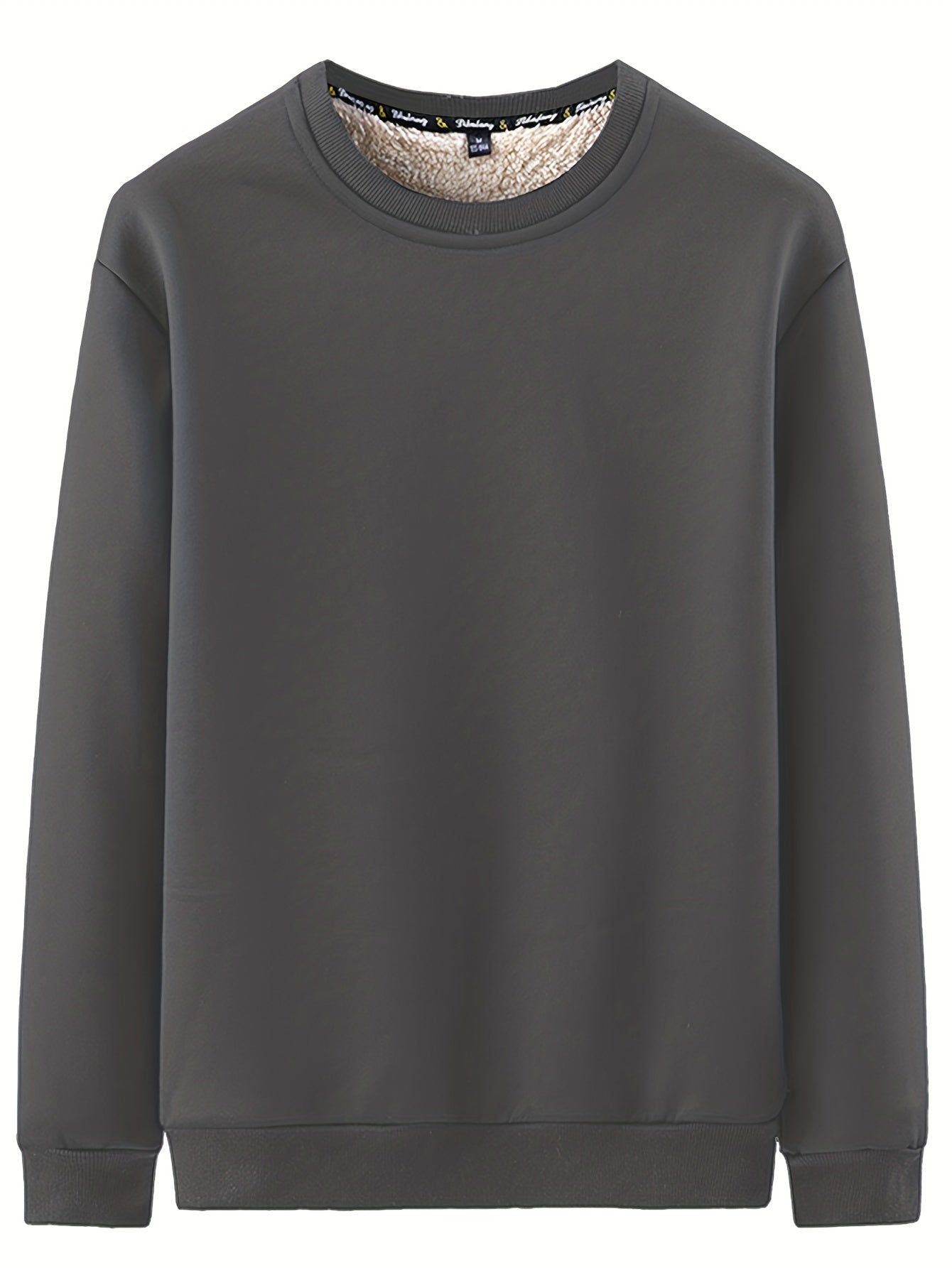 New Men's Casual Fashionable Solid Color Crew Neck Sweatshirts For Autumn And Winter NovaCart