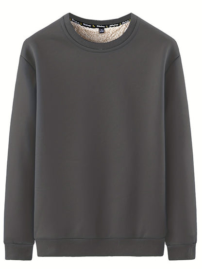 New Men's Casual Fashionable Solid Color Crew Neck Sweatshirts For Autumn And Winter NovaCart