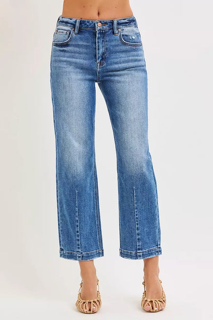 RISEN High Rise Crop Boyfriend Tapered Jeans West2East Surf