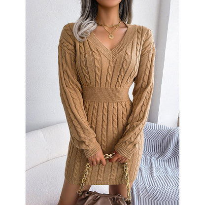 Women’s V-Neck Bodycon Sweater Dress FitiqueFit