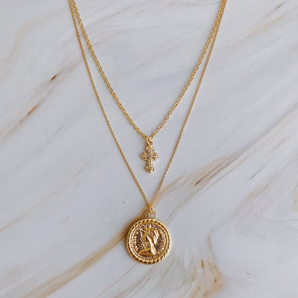 Cross And Coin Layered Necklace Shop Style & More | Fresh Looks, Everyday Deals & Free Shipping