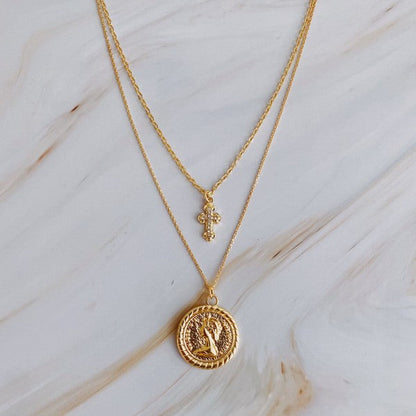 Cross And Coin Layered Necklace Shop Style & More | Fresh Looks, Everyday Deals & Free Shipping