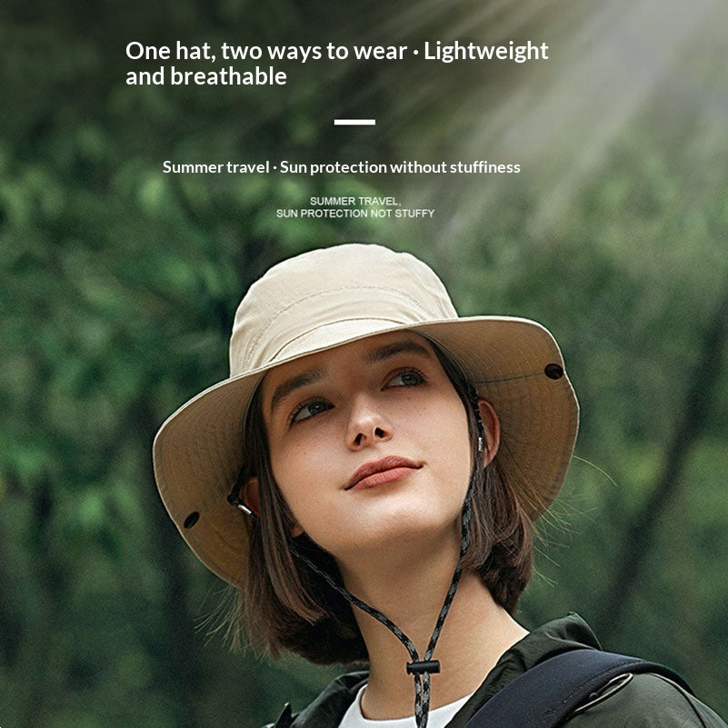 Wide-Brim UV Protection Nylon Sun Hat – Breathable Outdoor Hat for Women & Men FitiqueFit