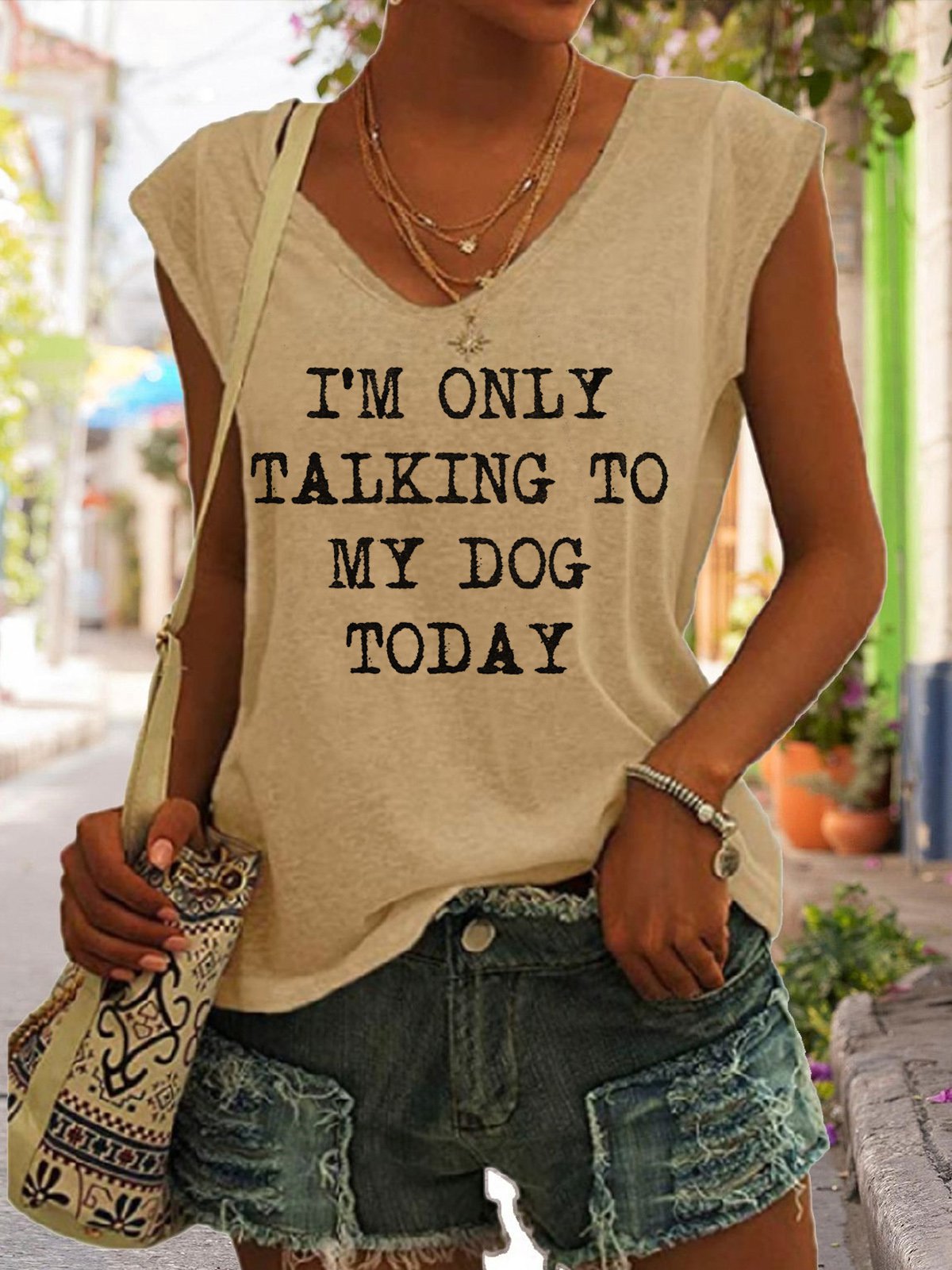 Women's V-Neck Printed Short Sleeve Loose Top – 14 Colors S–4XL FitiqueFit