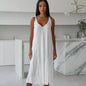 Autumn White Comfortable Sling Dress Grayceful LLC