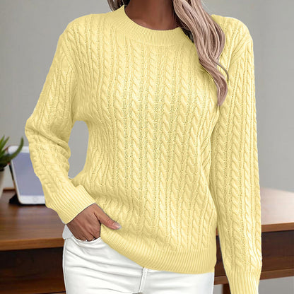 Women’s Textured Crew‑Neck Pullover Top FitiqueFit