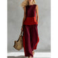 Printed Retro Sleeveless Top & Wide-Leg Pants Set | 12 Prints S–5XL FitiqueFit