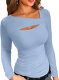 Irregular Slim Fit Long-sleeved T-shirt Top See size chart under “more details” The Fashion Celestial