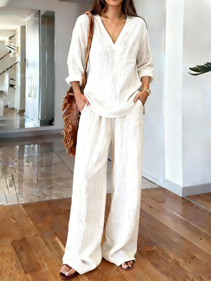 Long Sleeve Top & Full-Length Pants Two-Piece Set – 9 Colors S–3XL FitiqueFit