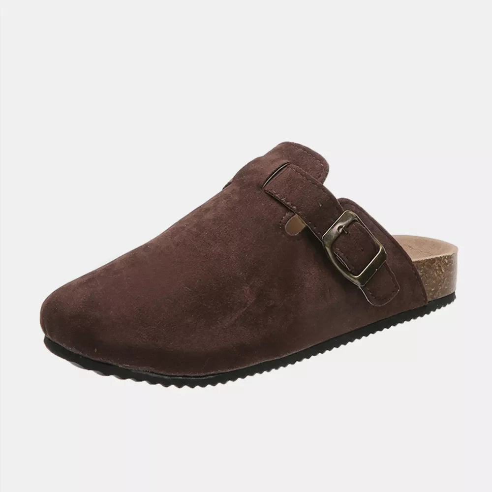 Suede Closed Toe Buckle Slide New Era Fashion LLc