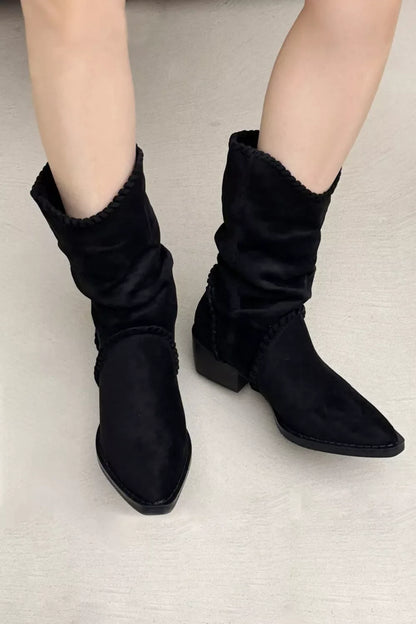Point Toe Block Heels Boots FitiqueFit