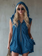 Women's Retro Hooded Zip-Up Sleeveless Cropped Jumpsuit FitiqueFit