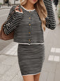 Striped Long Sleeve Top and Skirt Set See size chart under “more details” The Fashion Celestial