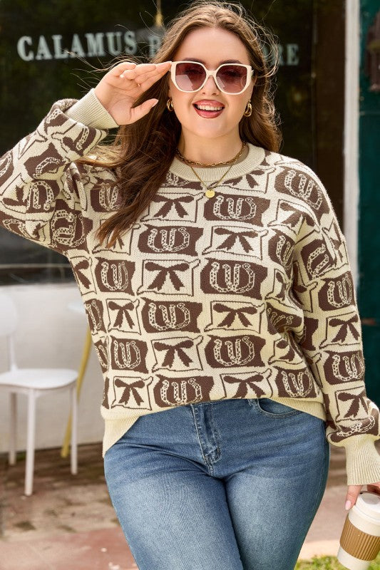 Plus Size Western Bows & Horseshoes Long Sleeve Sw Shop Style & More | Fresh Looks, Everyday Deals & Free Shipping