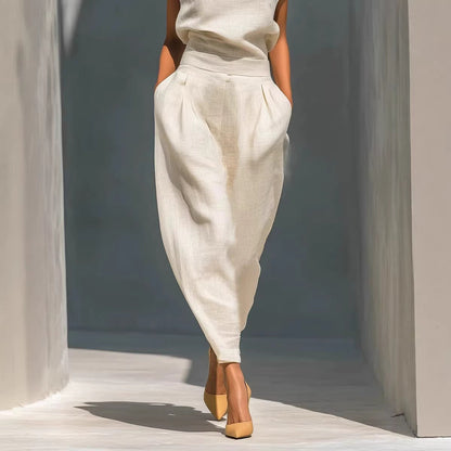 Women's Chinese-Style Satin Short-Sleeve Top & Pants Set FitiqueFit