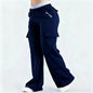 Women's Loose-Fit Casual Pants with Pockets – Solid Color Two-Tone Label FitiqueFit