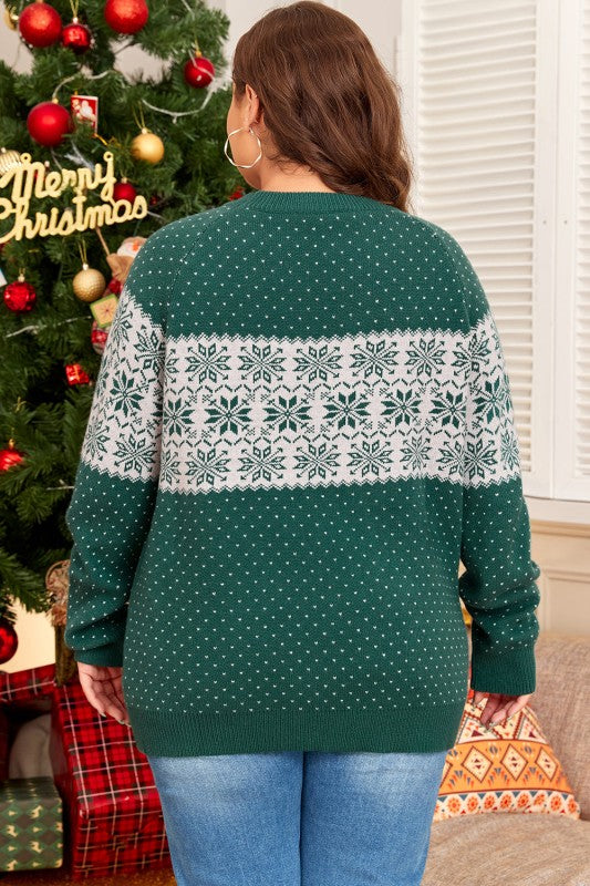 Plus Size Christmas Snowflake Crewneck Sweater Shop Style & More | Fresh Looks, Everyday Deals & Free Shipping