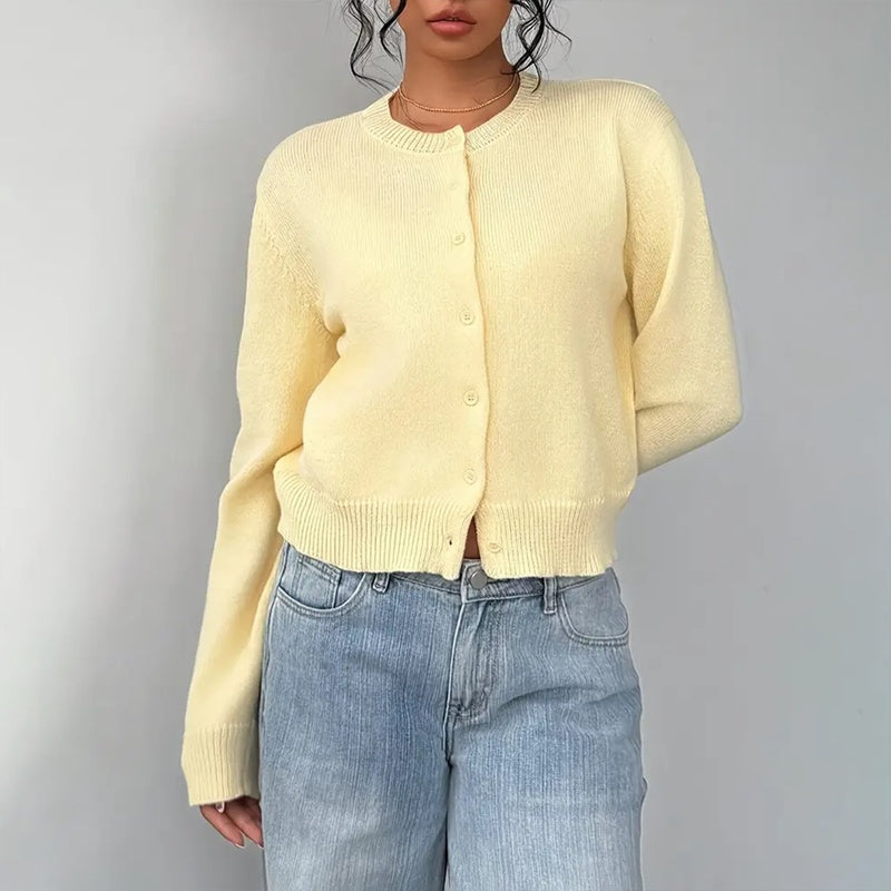 Light Ribbed Button-Up Cardigan FitiqueFit