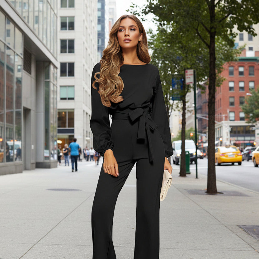 Solid Color Slim-Fit Long Sleeve Knit Jumpsuit | 3 Colors S–XXL FitiqueFit