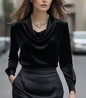 Women’s Elegant Boat Neck Long Sleeve Minimalist Top FitiqueFit