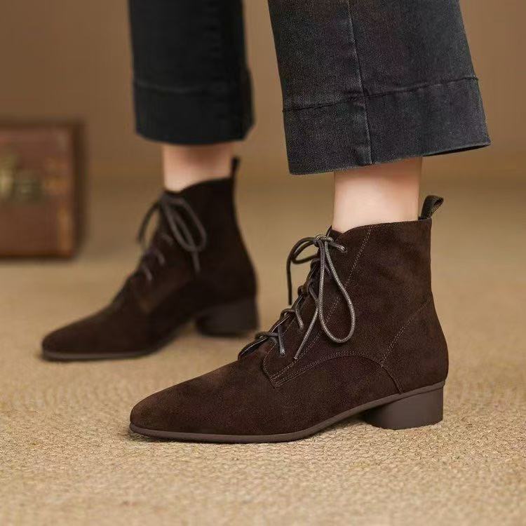 Maillard Matte Pointed Low-Heel Ankle Boots Women FitiqueFit