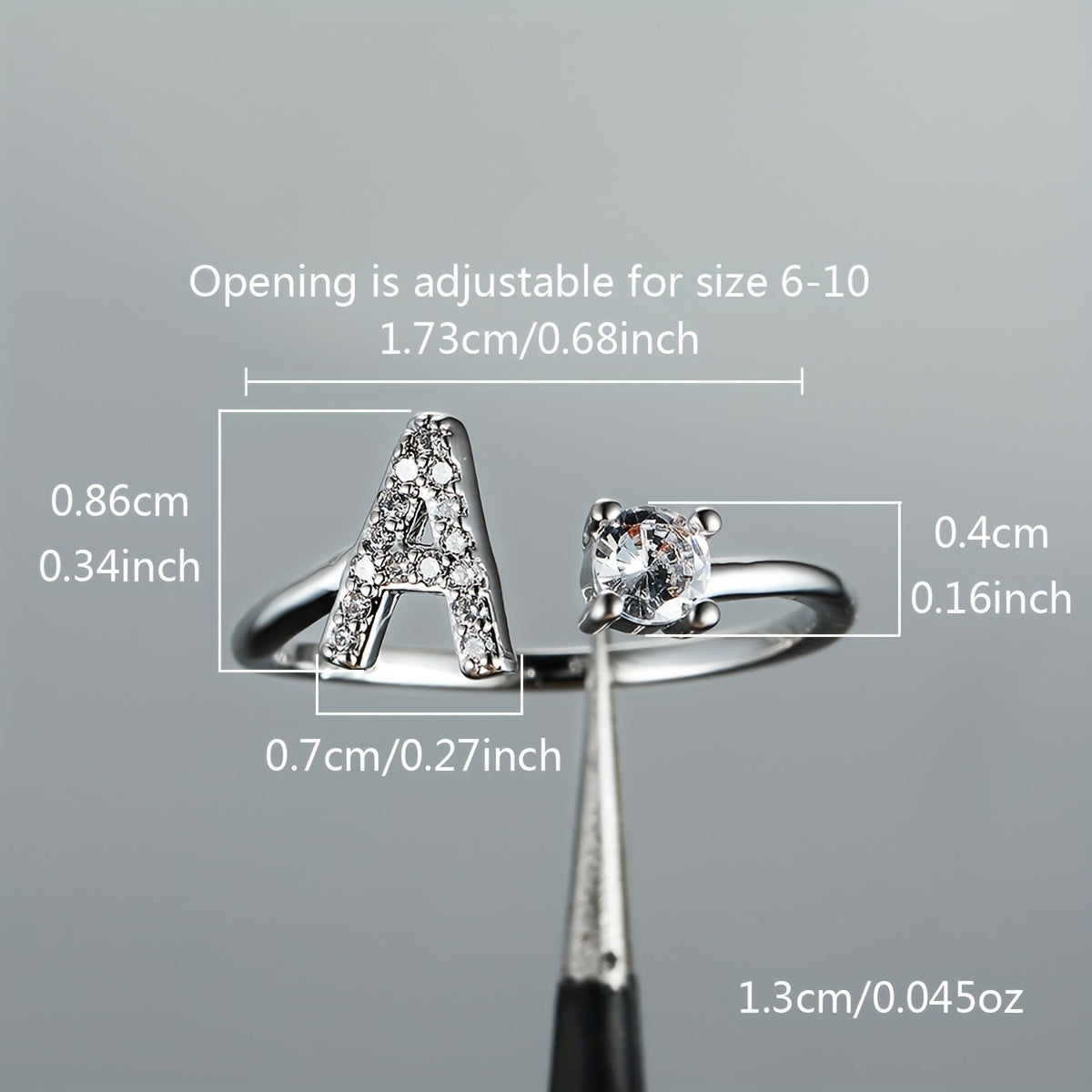 Popular Fashion Silvery AZ Letter Ring Initials Wedding Love Couple Rings Bridesmaid Gift NovaCart